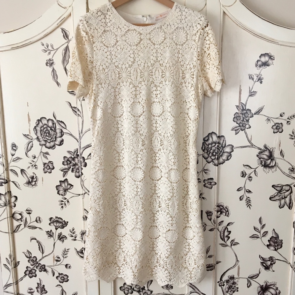 Tory Burch Ivory/Cream Lace Dress, Size 10/Large